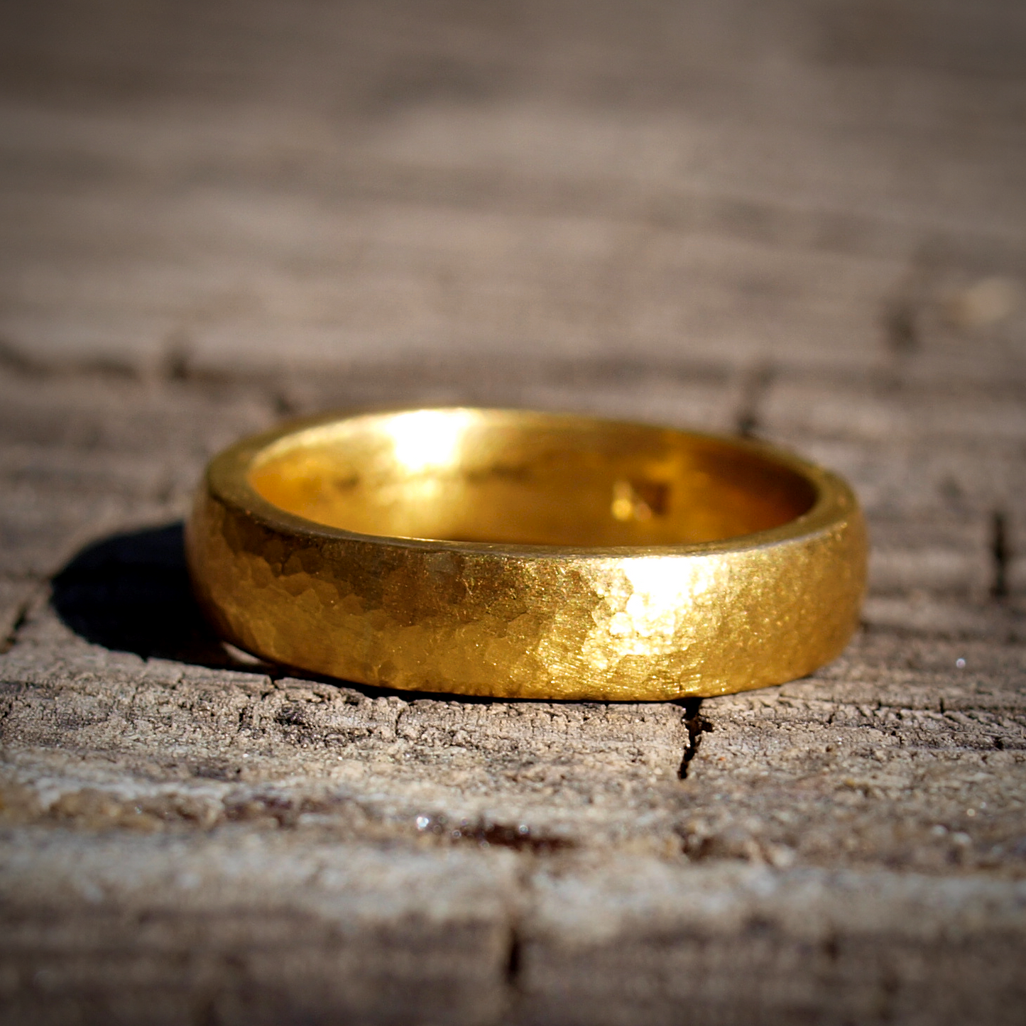 Classic Comfort Fit Gold Band - 24k Solid Gold - Slightly Rounded and Thick