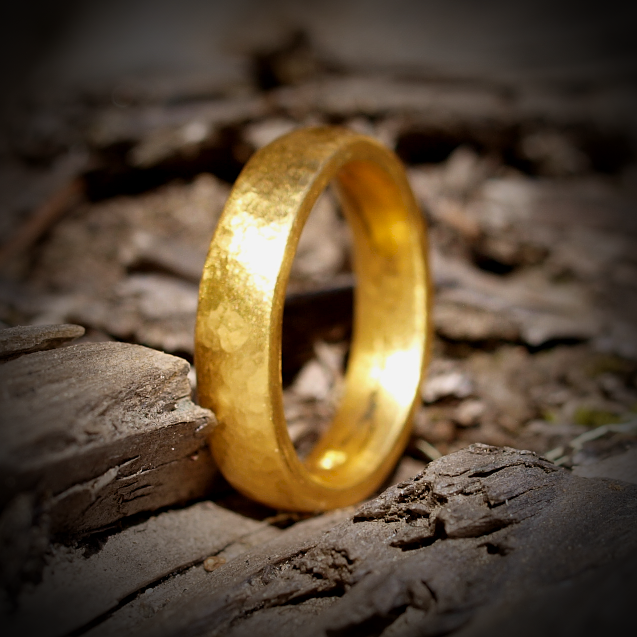 Classic Comfort Fit Gold Band - 24k Solid Gold - Slightly Rounded and Thick