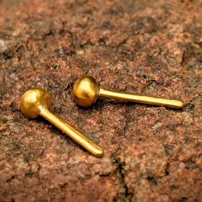 24k Pure Gold 4mm Ball Stud Earrings (Pair) - Solid .999 Gold