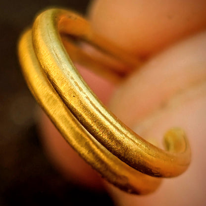 24k Gold Open Hoop Earrings - Post Hoop Style