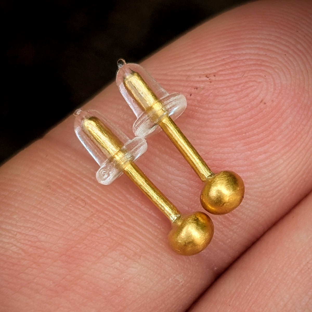 24k Pure Gold 4mm Ball Stud Earrings (Pair) - Solid .999 Gold