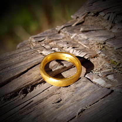 Classic Comfort Fit Gold Band - 24k Solid Gold - Slightly Rounded and Thick