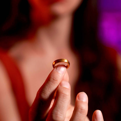 Classic Comfort Fit Gold Band - 24k Solid Gold - Slightly Rounded and Thick